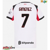 Camiseta AC Milan Santiago Gimenez #7 Visitante Equipación para mujer 2025-26 manga corta